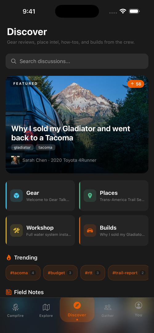Discover — gear reviews, guides, and build threads